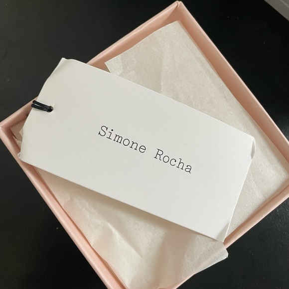 Bridal Simone Rocha Wedding Silver and White Crystal and Pearl Drop Earrings - Picture 4 of 6